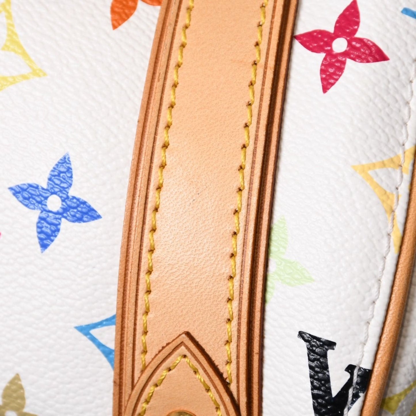 Louis Vuitton Murakami Priscilla Multicolor White M40096 Rare Monogram Handbag Takashi Murakami LV