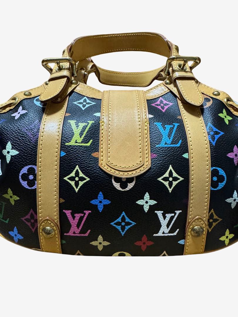 Louis Vuitton Murakami Theda GM Multicolor Noir Rare Harness Bag Black Monogram Takashi Murakami LV
