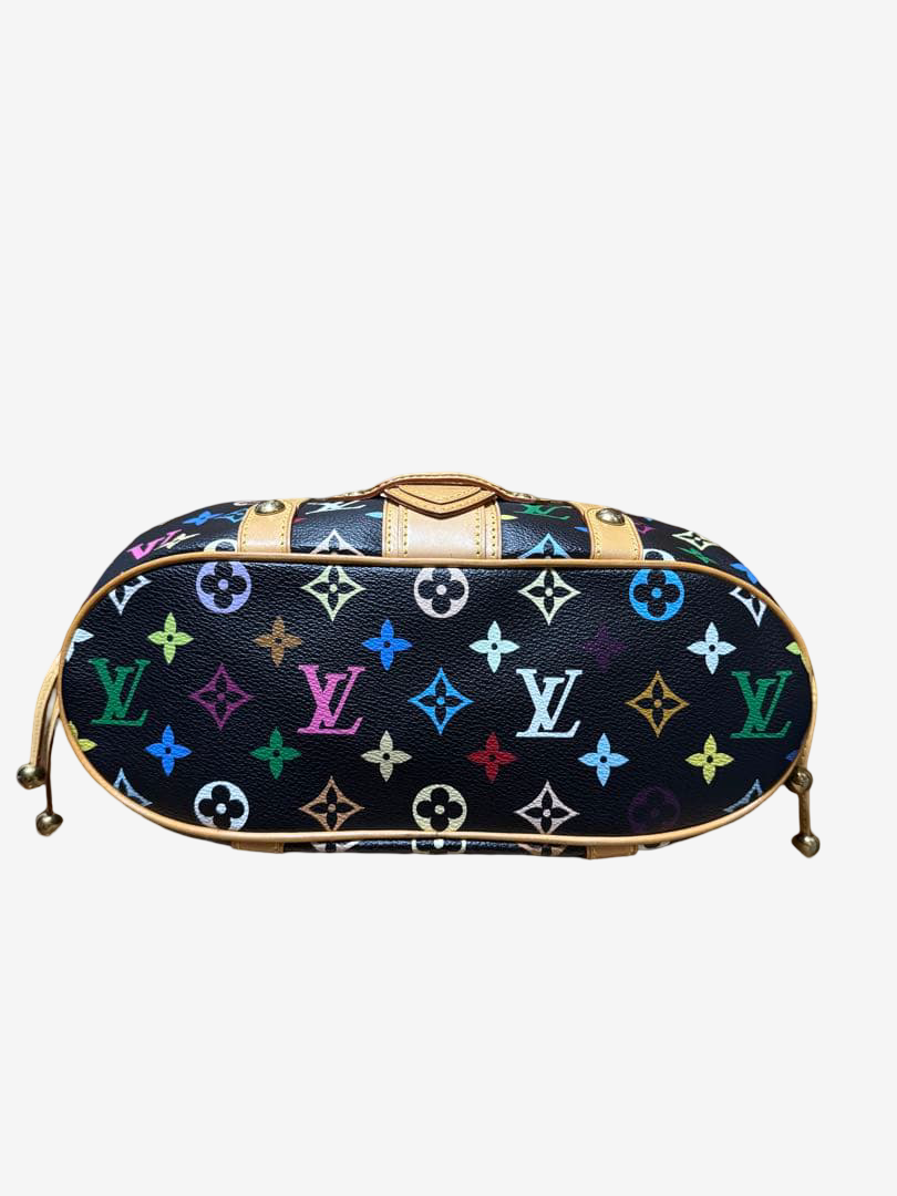 Louis Vuitton Murakami Theda GM Multicolor Noir Rare Harness Bag Black Monogram Takashi Murakami LV
