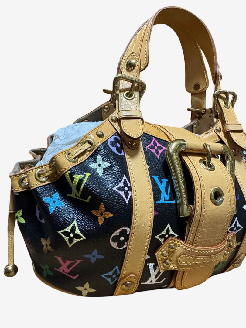 Louis Vuitton Murakami Theda GM Multicolor Noir Rare Harness Bag Black Monogram Takashi Murakami LV