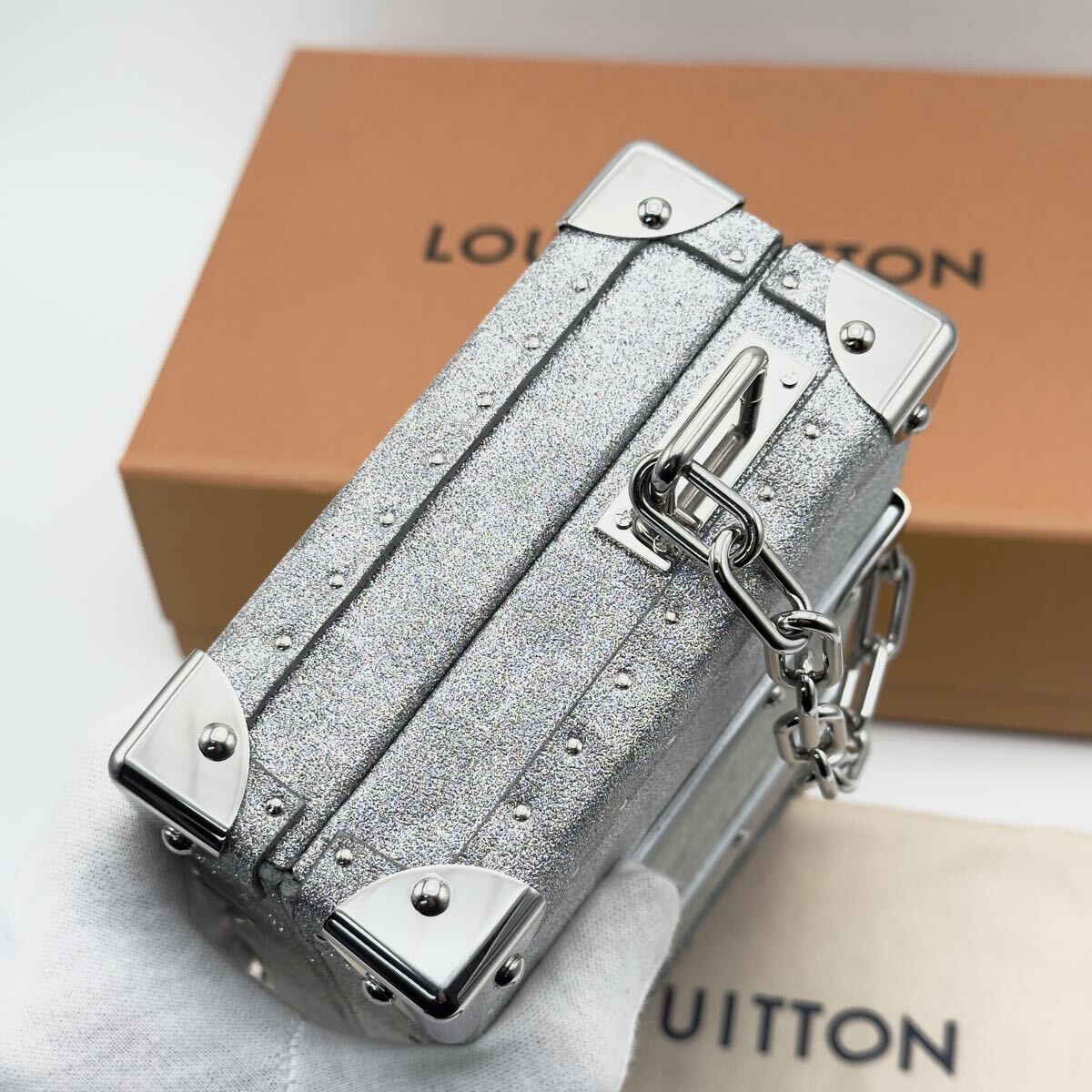 Louis Vuitton Neo Éclipse Glitter Trunk Bag M20329 – Silver Monogram · 2022 Limited Edition · Full Set · Unused S Rank