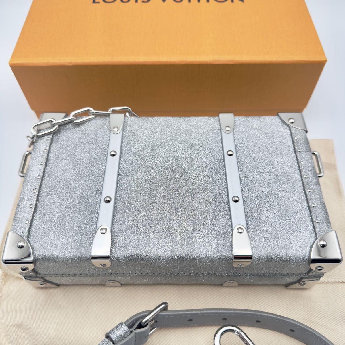 Louis Vuitton Neo Éclipse Glitter Trunk Bag M20329 – Silver Monogram · 2022 Limited Edition · Full Set · Unused S Rank