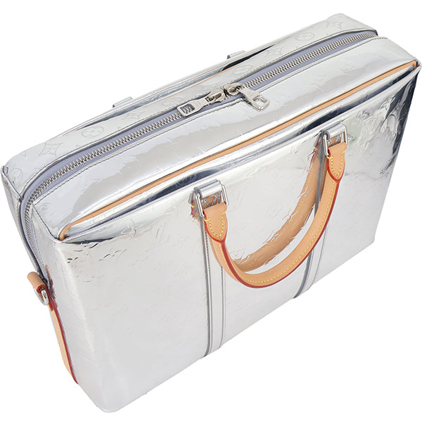 Louis Vuitton Neo PDV Mirror Briefcase M58755 – Silver Monogram Mirror Canvas · Vachetta Handles · Large Men’s Business Bag · RFID Tag · S Rank