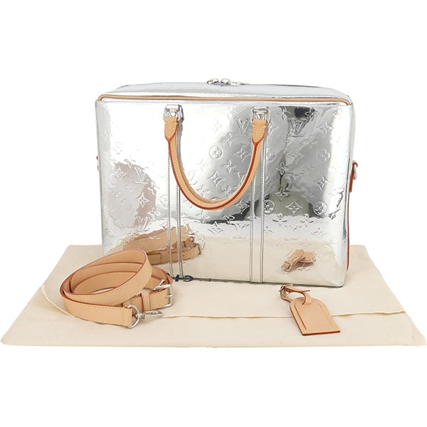 Louis Vuitton Neo PDV Mirror Briefcase M58755 – Silver Monogram Mirror Canvas · Vachetta Handles · Large Men’s Business Bag · RFID Tag · S Rank