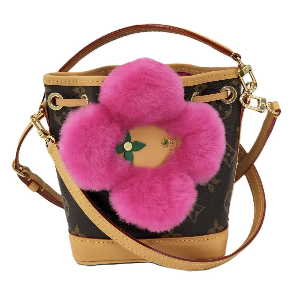 Louis Vuitton Noé-Where Vivienne M15329 Monogram Frozen Orchid Shearling Mini Shoulder Bag