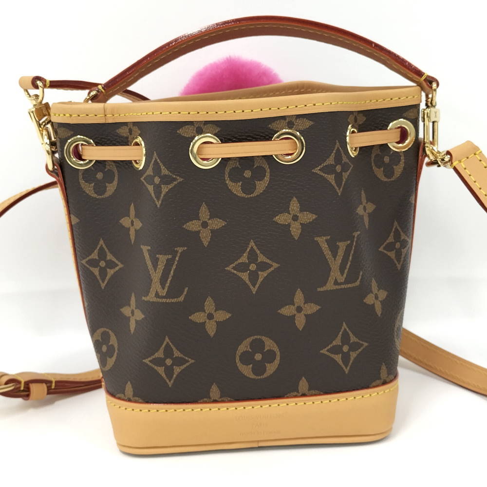 Louis Vuitton Noé-Where Vivienne M15329 Monogram Frozen Orchid Shearling Mini Shoulder Bag