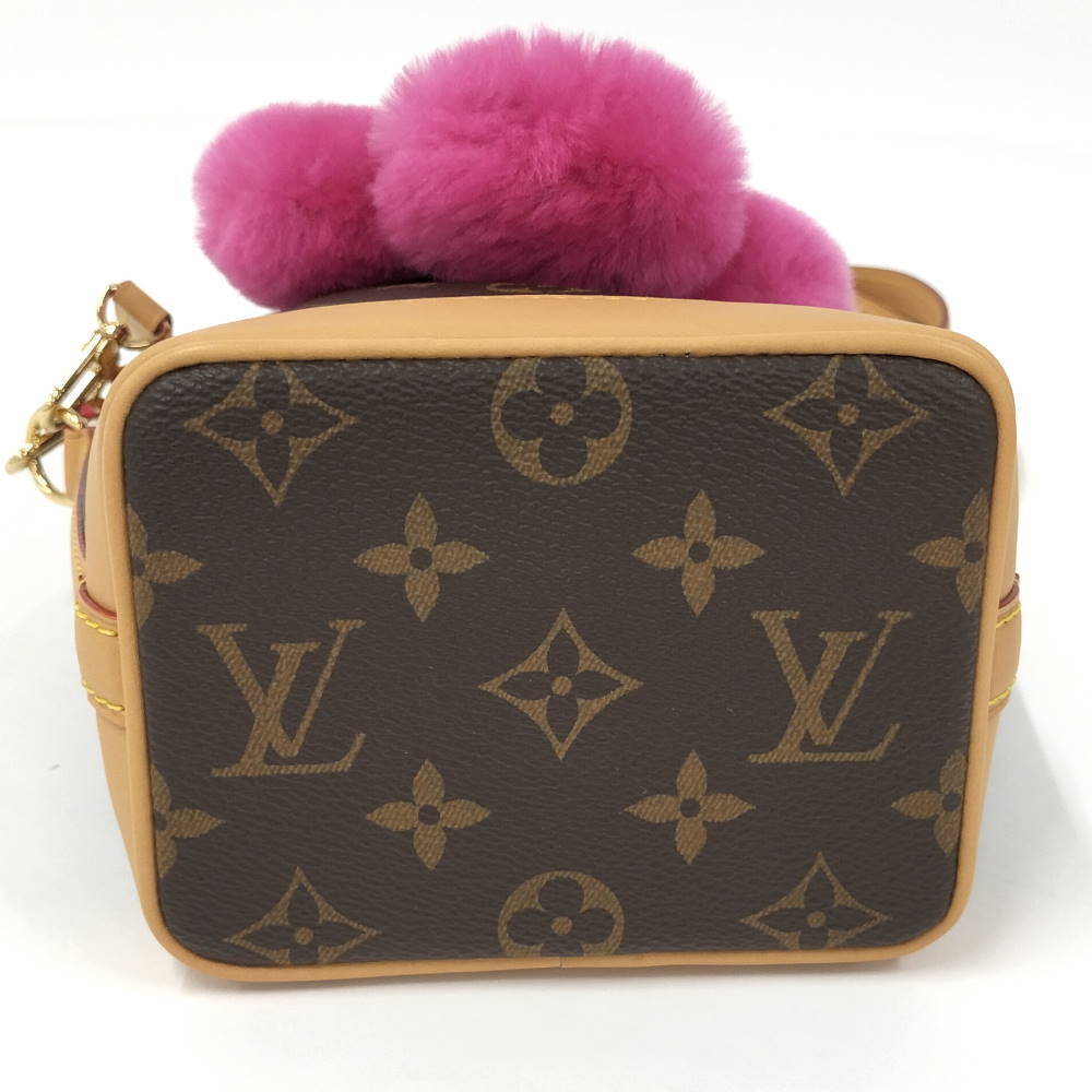 Louis Vuitton Noé-Where Vivienne M15329 Monogram Frozen Orchid Shearling Mini Shoulder Bag