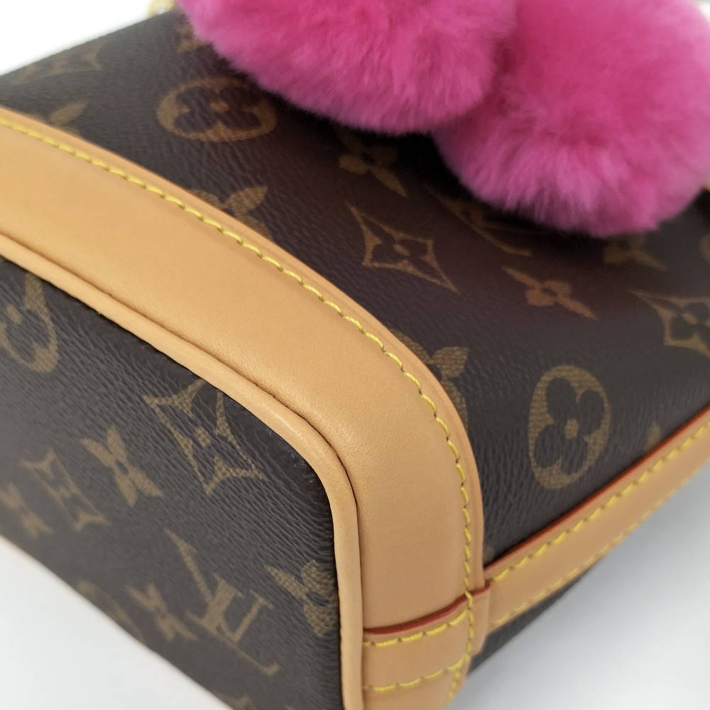 Louis Vuitton Noé-Where Vivienne M15329 Monogram Frozen Orchid Shearling Mini Shoulder Bag