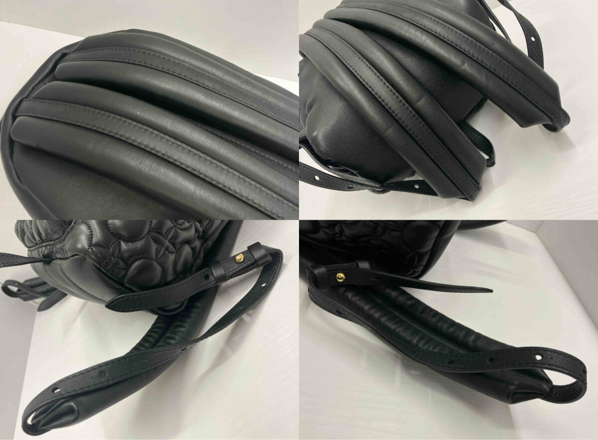 Louis Vuitton Palm Springs Backpack PM M54772 Monogram Flower Malletage Black Leather Backpack