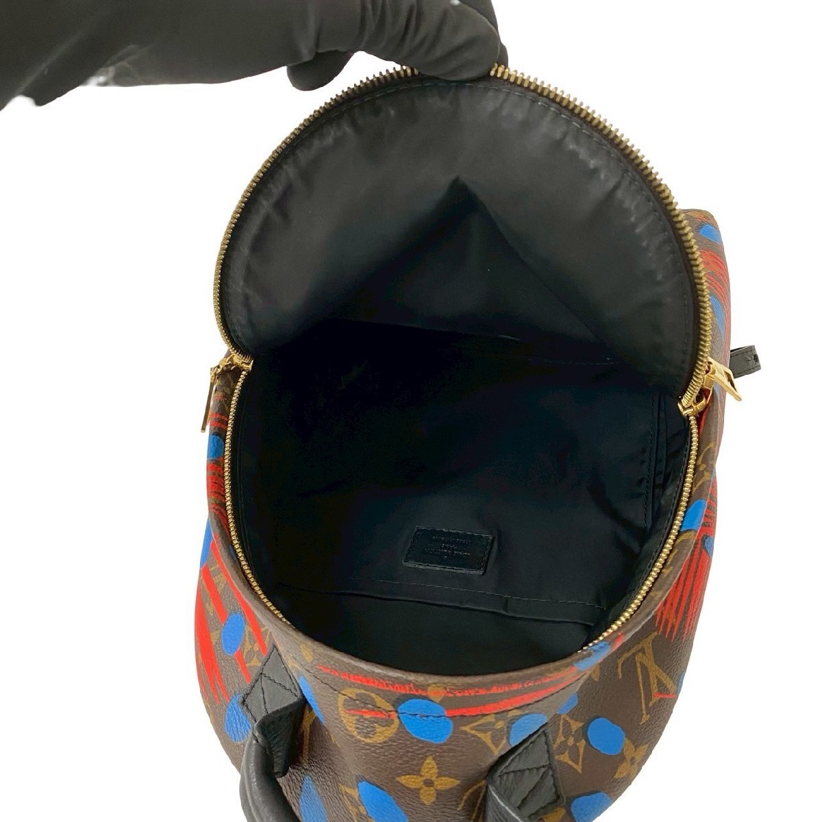 Louis Vuitton Palm Springs PM Jungle Dots Monogram Backpack 2016 Limited Edition Brown Red Blue