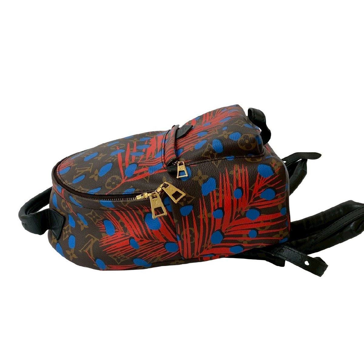 Louis Vuitton Palm Springs PM Jungle Dots Monogram Backpack 2016 Limited Edition Brown Red Blue