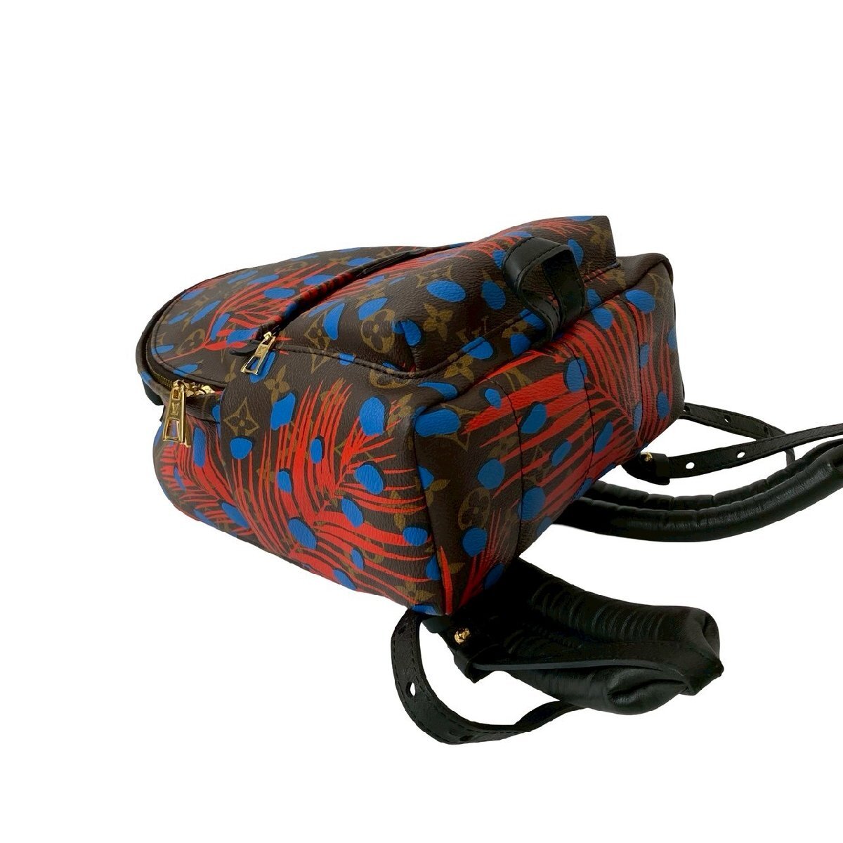 Louis Vuitton Palm Springs PM Jungle Dots Monogram Backpack 2016 Limited Edition Brown Red Blue