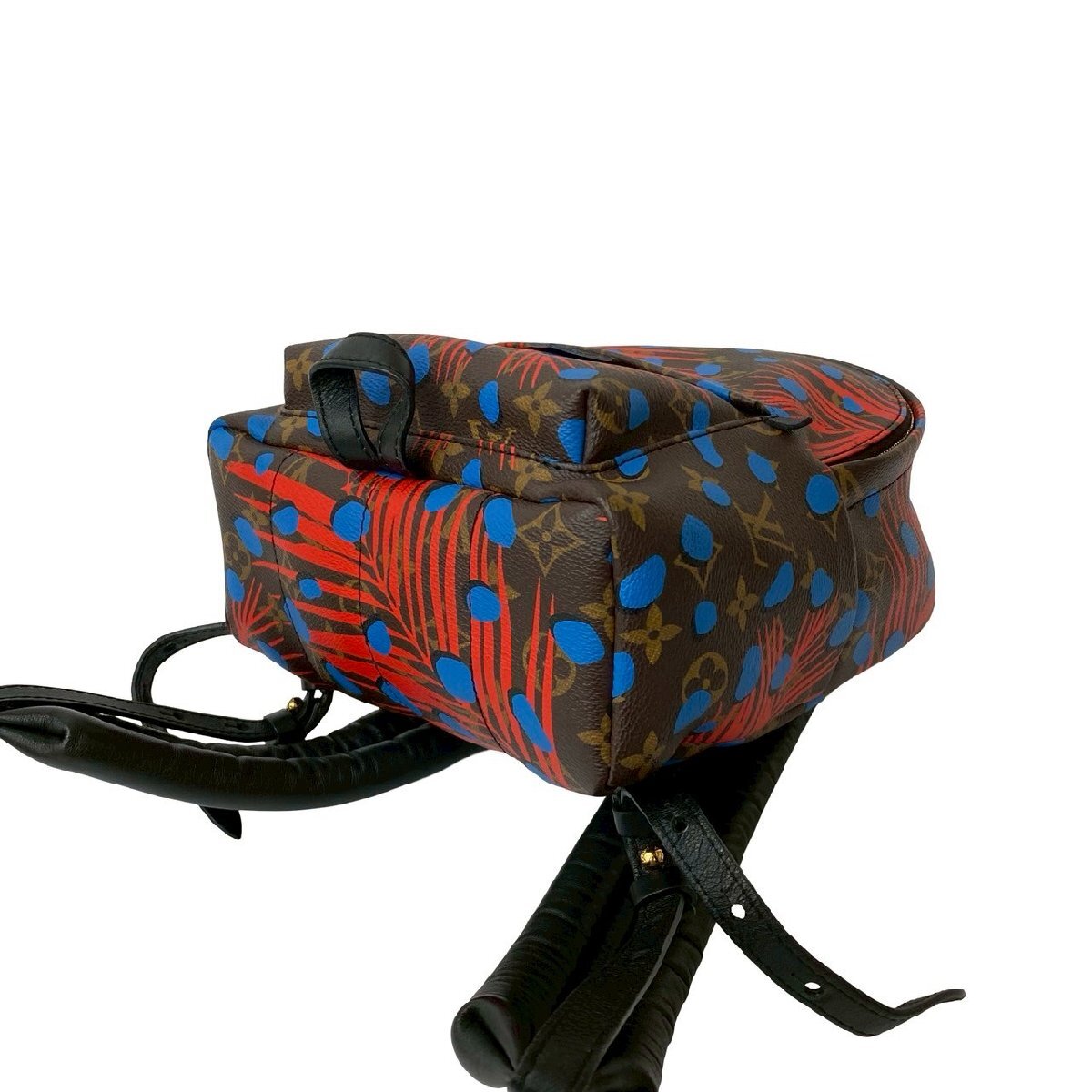 Louis Vuitton Palm Springs PM Jungle Dots Monogram Backpack 2016 Limited Edition Brown Red Blue