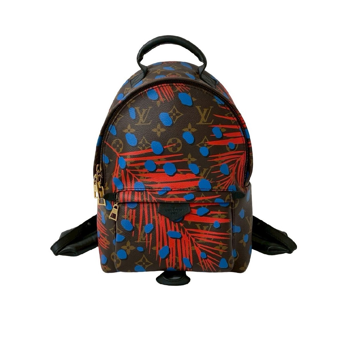 Louis Vuitton Palm Springs PM Jungle Dots Monogram Backpack 2016 Limited Edition Brown Red Blue