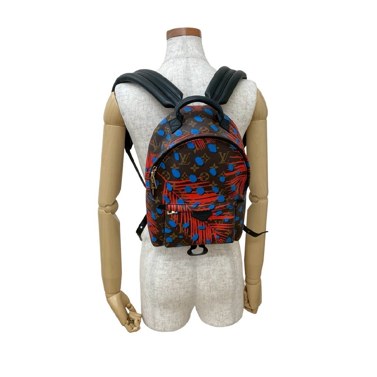 Louis Vuitton Palm Springs PM Jungle Dots Monogram Backpack 2016 Limited Edition Brown Red Blue