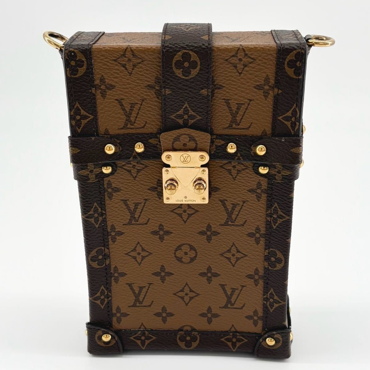 Louis Vuitton Pochette Trunk Vertical M67873 Monogram Reverse Chain Shoulder Bag