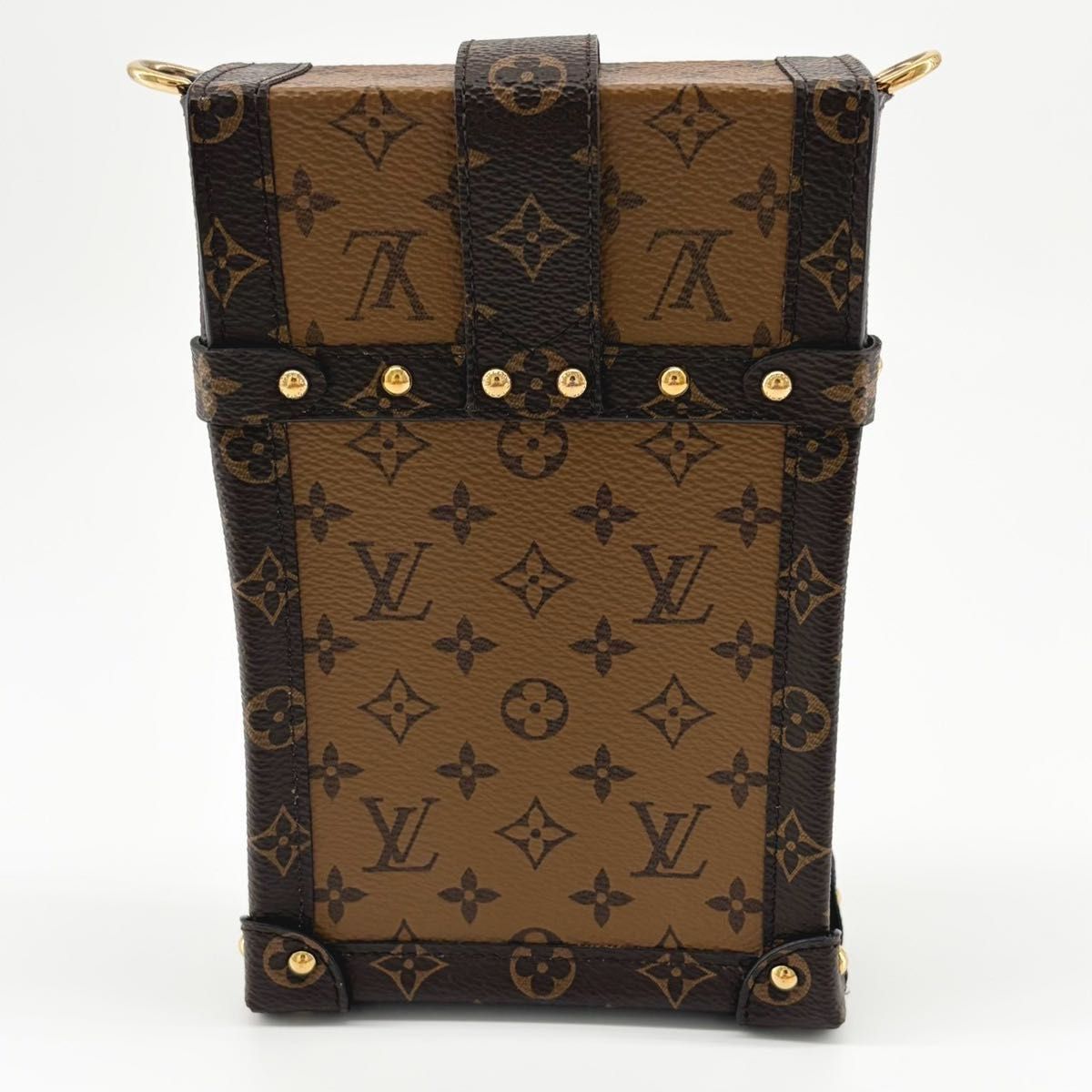 Louis Vuitton Pochette Trunk Vertical M67873 Monogram Reverse Chain Shoulder Bag