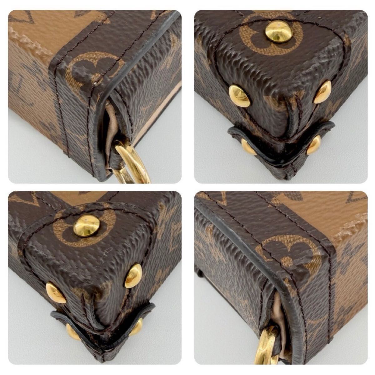 Louis Vuitton Pochette Trunk Vertical M67873 Monogram Reverse Chain Shoulder Bag