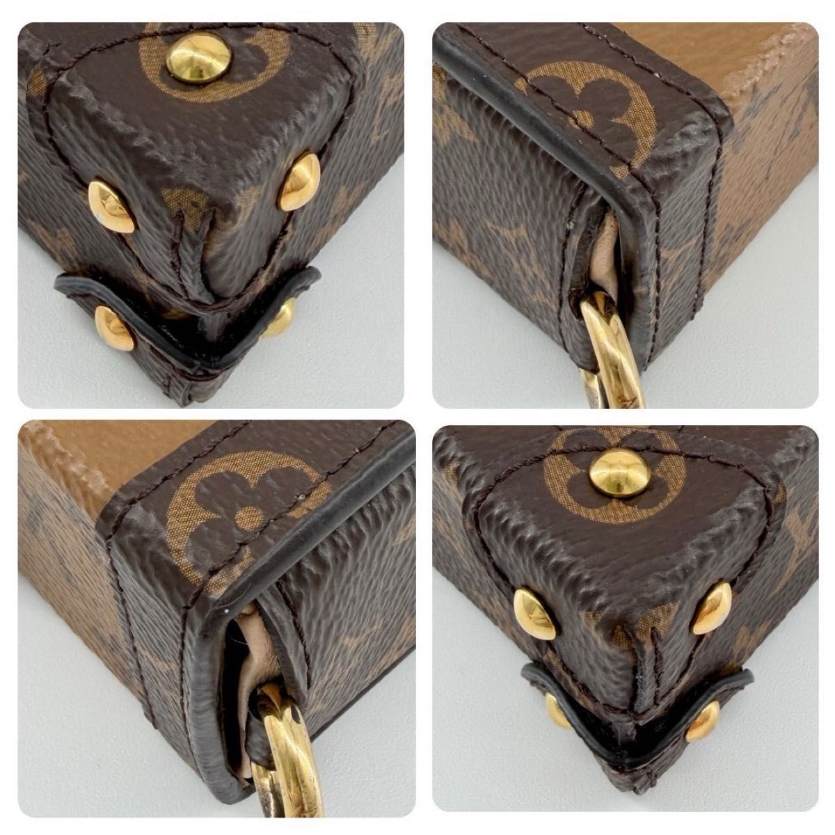 Louis Vuitton Pochette Trunk Vertical M67873 Monogram Reverse Chain Shoulder Bag