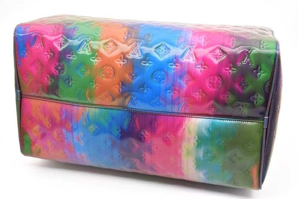 Louis Vuitton Speedy 40 Bandouliere M14137 Multicolor Monogram Vinyl-Coated Canvas Travel Bag
