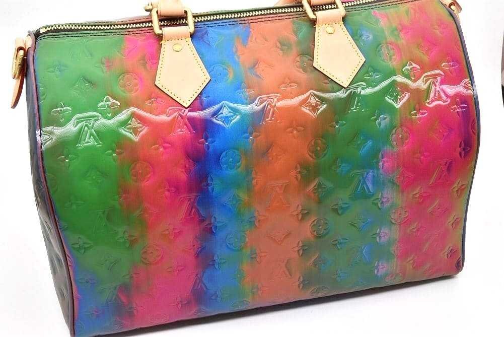 Louis Vuitton Speedy 40 Bandouliere M14137 Multicolor Monogram Vinyl-Coated Canvas Travel Bag