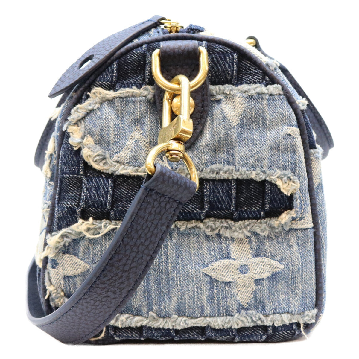 Louis Vuitton Speedy Bandouliere 25 M15276 Stonewashed Denim Patchwork Boro Monogram Bag