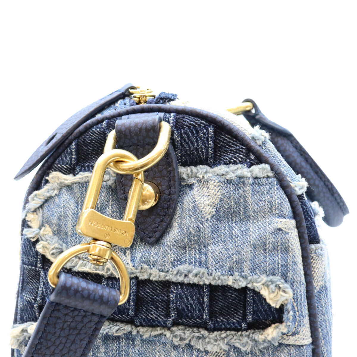Louis Vuitton Speedy Bandouliere 25 M15276 Stonewashed Denim Patchwork Boro Monogram Bag
