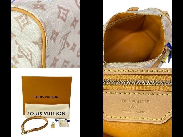 Louis Vuitton Speedy Soft 30 M14587 Monogram Dune Flight Mode Patchwork Travel Bag
