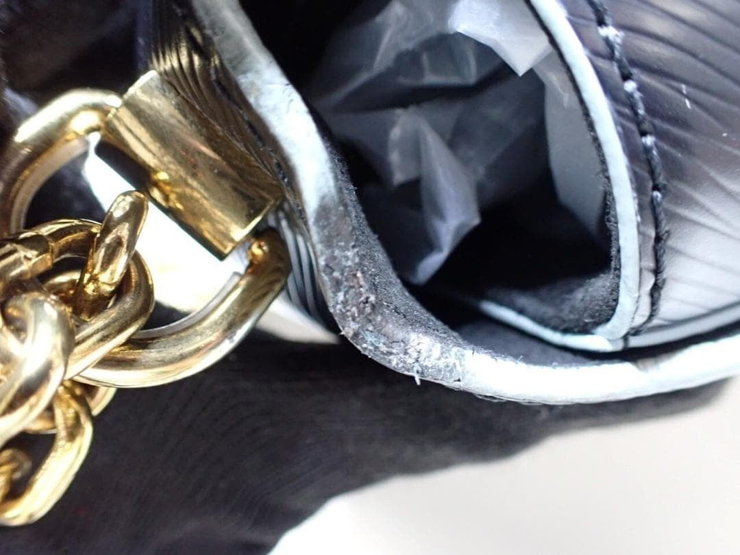 Louis Vuitton Twist MM M42454 Epi Chain Flower Print Noir Black Shoulder Bag