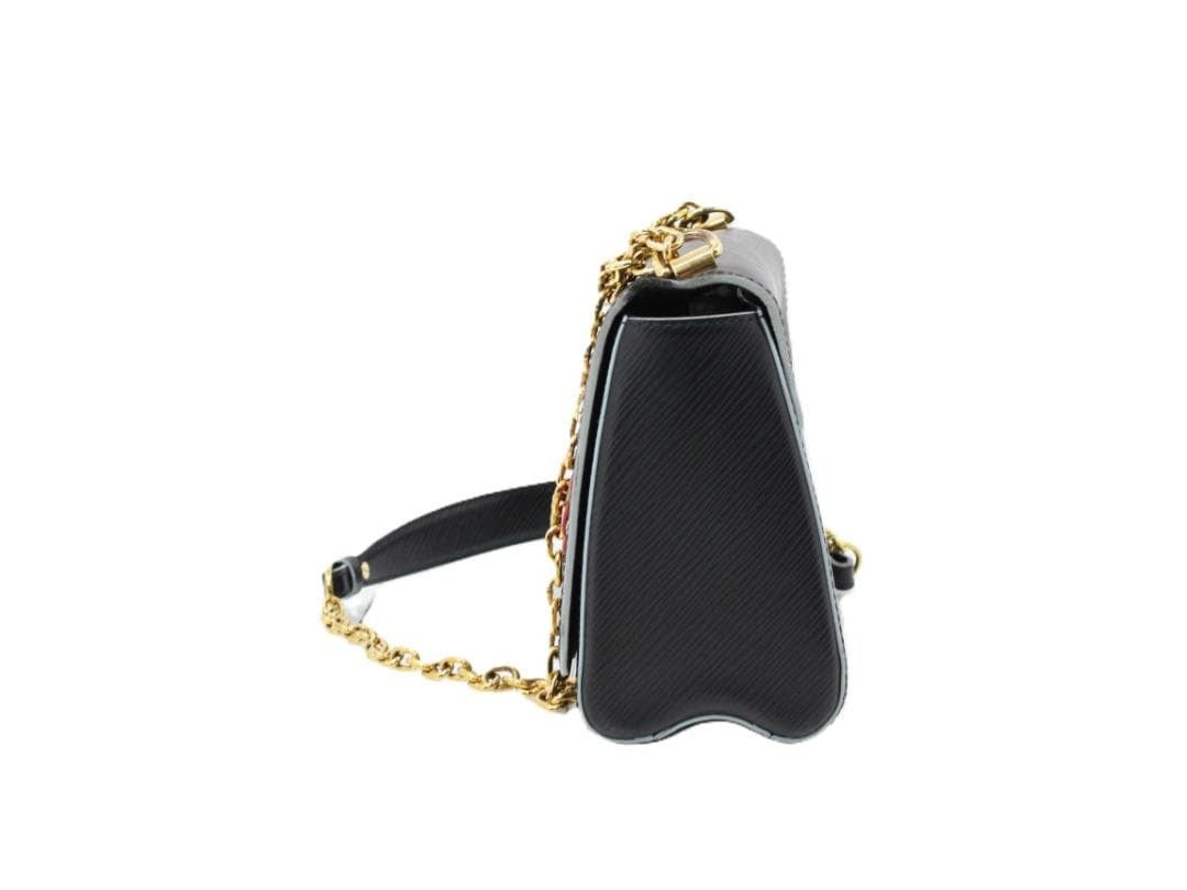 Louis Vuitton Twist MM M42454 Epi Chain Flower Print Noir Black Shoulder Bag