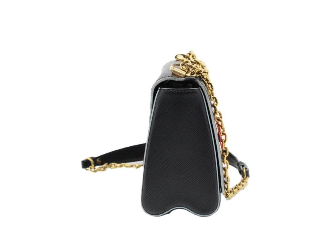 Louis Vuitton Twist MM M42454 Epi Chain Flower Print Noir Black Shoulder Bag