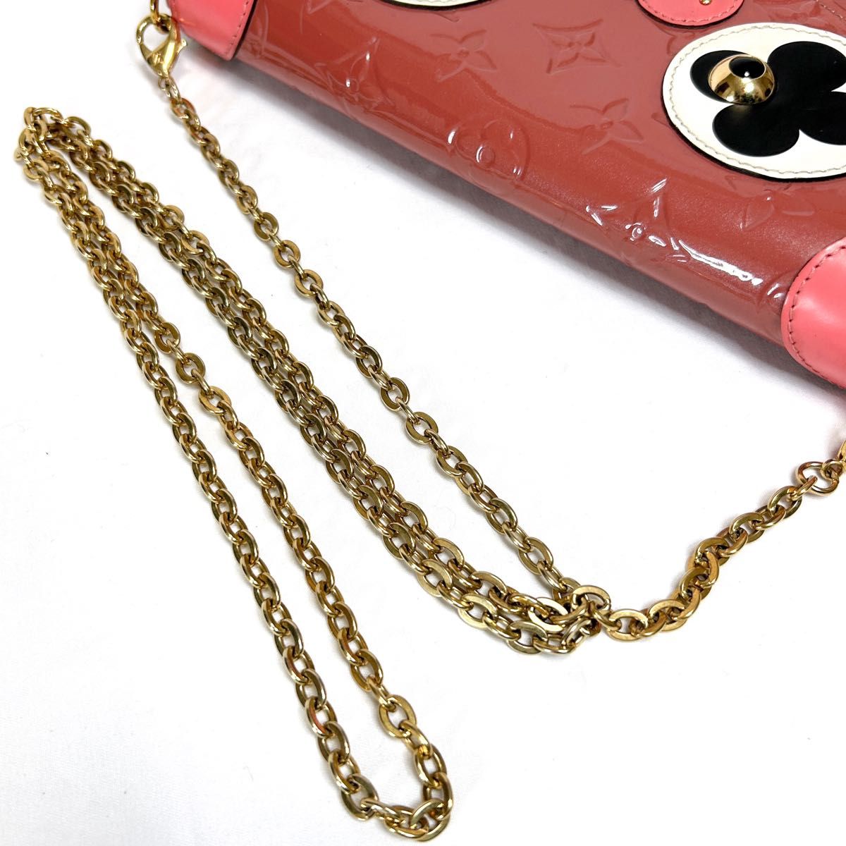 Louis Vuitton Valentine Dog Pochette Félicie Monogram Vernis Pink Chain Wallet