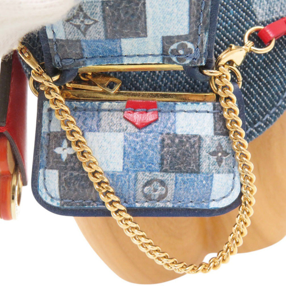 Louis Vuitton Vivienne GI0382 Collector Object in Monogram Denim and Natural Wood, 2019, Blue
