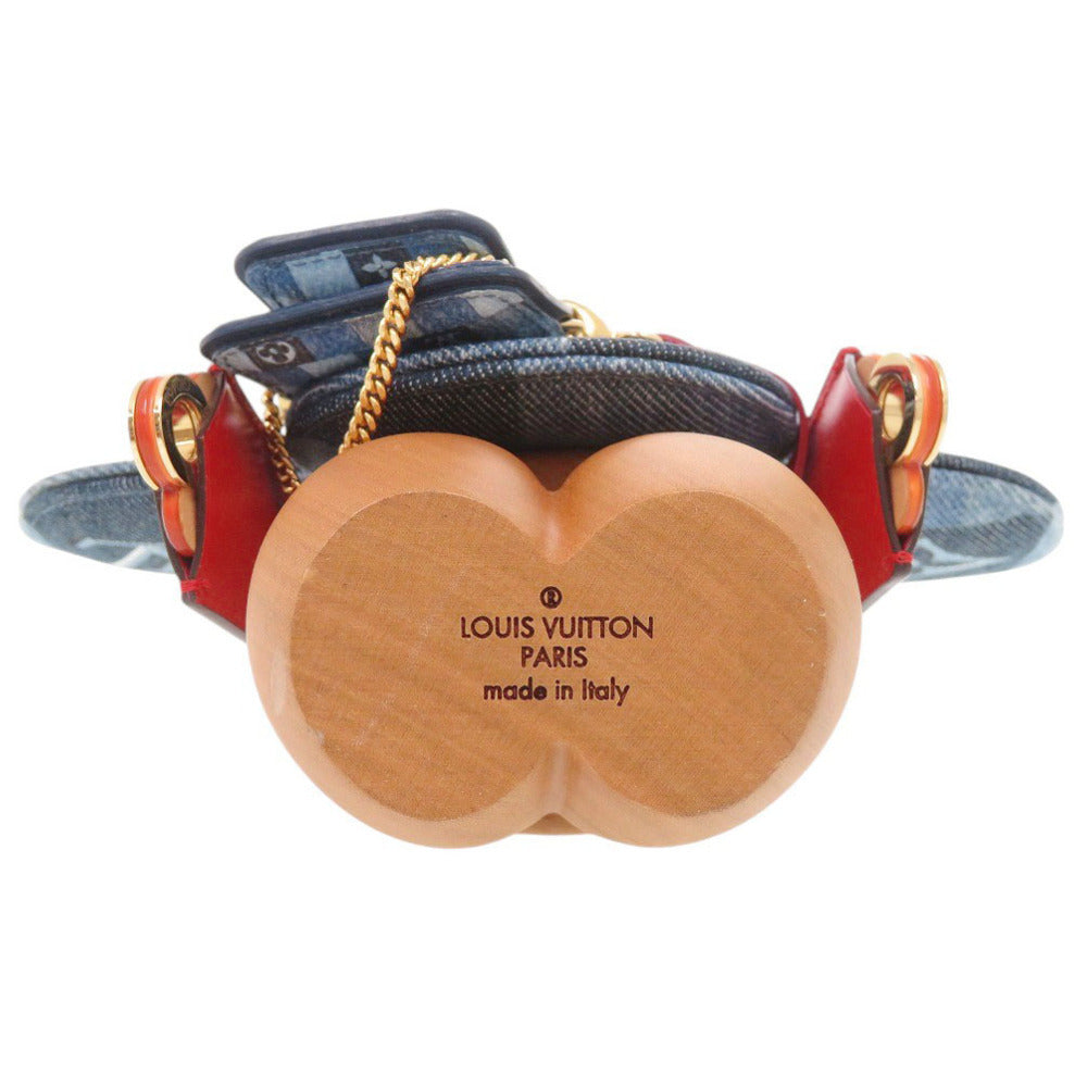 Louis Vuitton Vivienne GI0382 Collector Object in Monogram Denim and Natural Wood, 2019, Blue