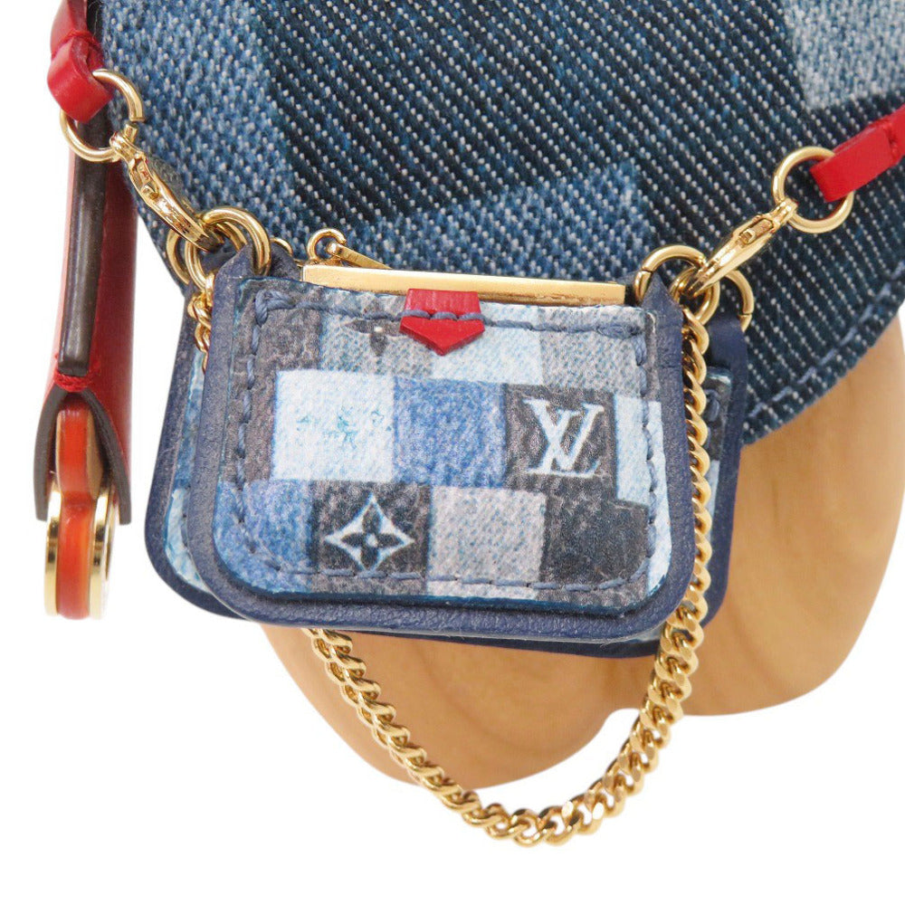 Louis Vuitton Vivienne GI0382 Collector Object in Monogram Denim and Natural Wood, 2019, Blue
