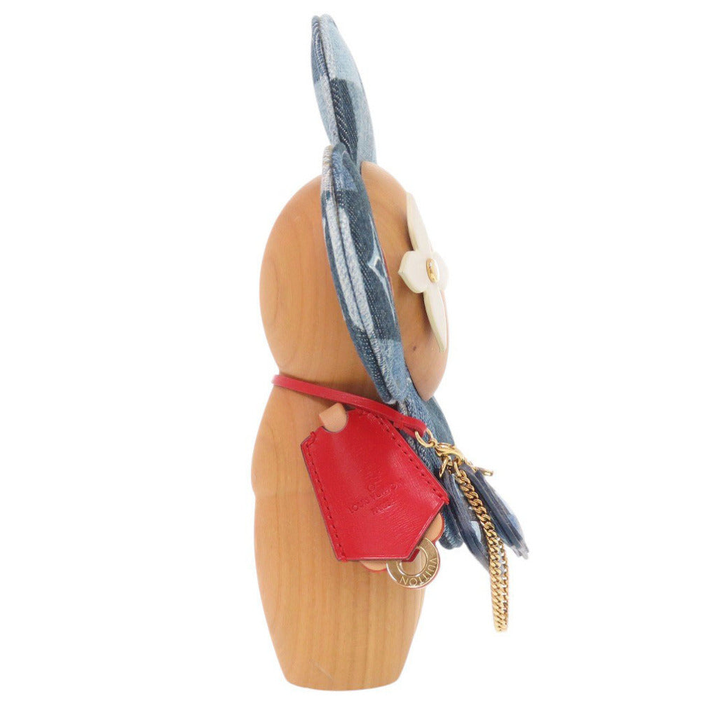 Louis Vuitton Vivienne GI0382 Collector Object in Monogram Denim and Natural Wood, 2019, Blue