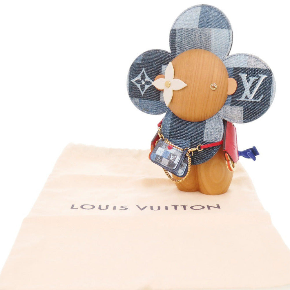 Louis Vuitton Vivienne GI0382 Collector Object in Monogram Denim and Natural Wood, 2019, Blue
