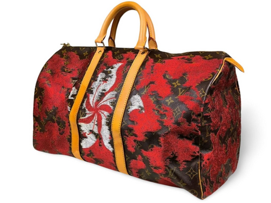 Louis Vuitton x Jay Ahr Vintage Keepall Hong Kong Flag One of One Hand Embroidered Farfetch Capsule Collector Archive Piece