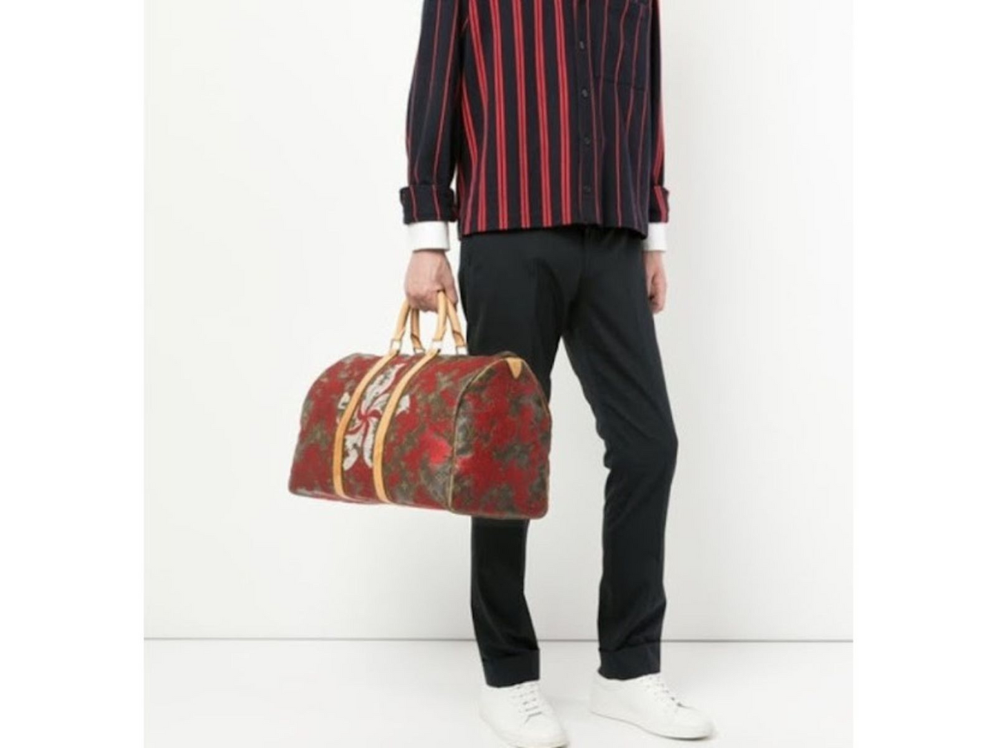 Louis Vuitton x Jay Ahr Vintage Keepall Hong Kong Flag One of One Hand Embroidered Farfetch Capsule Collector Archive Piece