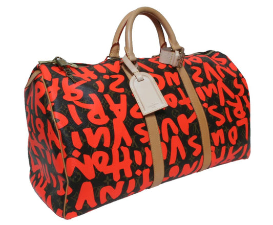 Louis Vuitton × Stephen Sprouse orange Graffiti Keepall 50