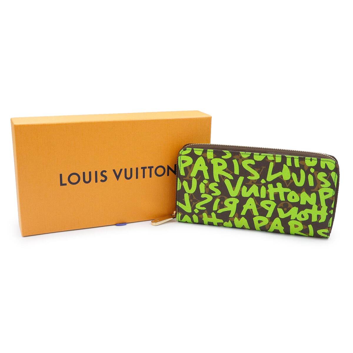 Cartera Zippy Louis Vuitton × Stephen Sprouse M93712, Graffiti Monogram verde Vert, edición limitada de 2009