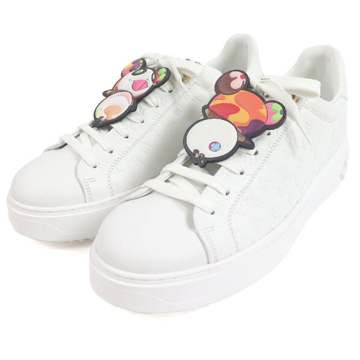 Louis Vuitton x Takashi Murakami LV x TM Time Out Sneaker White Panda Monogram 1AGZGR Size 42