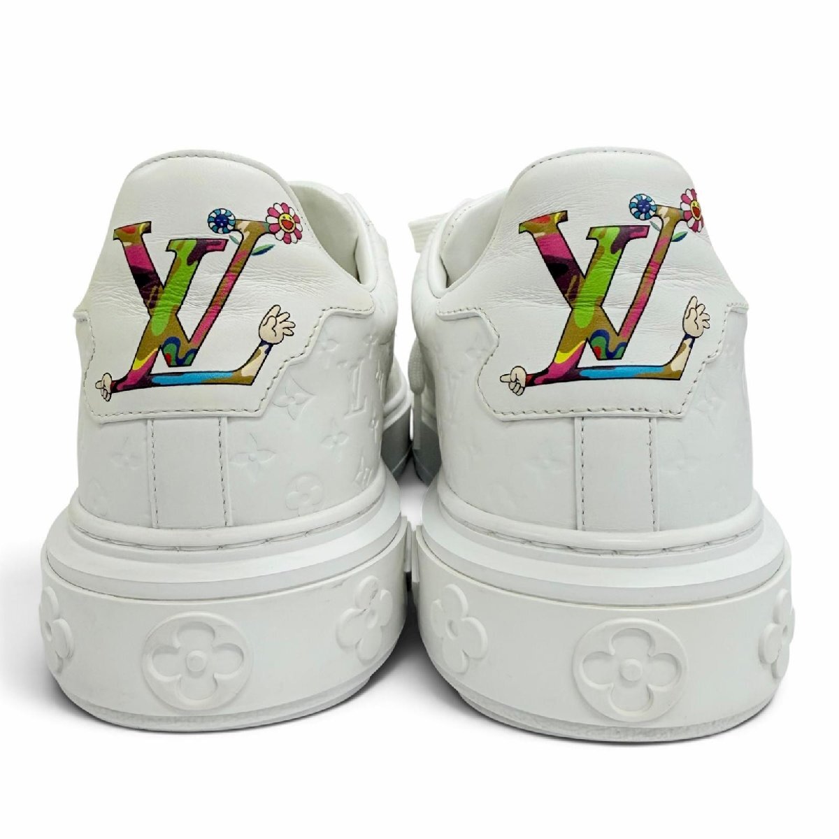 Louis Vuitton x Takashi Murakami LV x TM Time Out Sneaker White Panda Monogram 1AGZGR Size 42