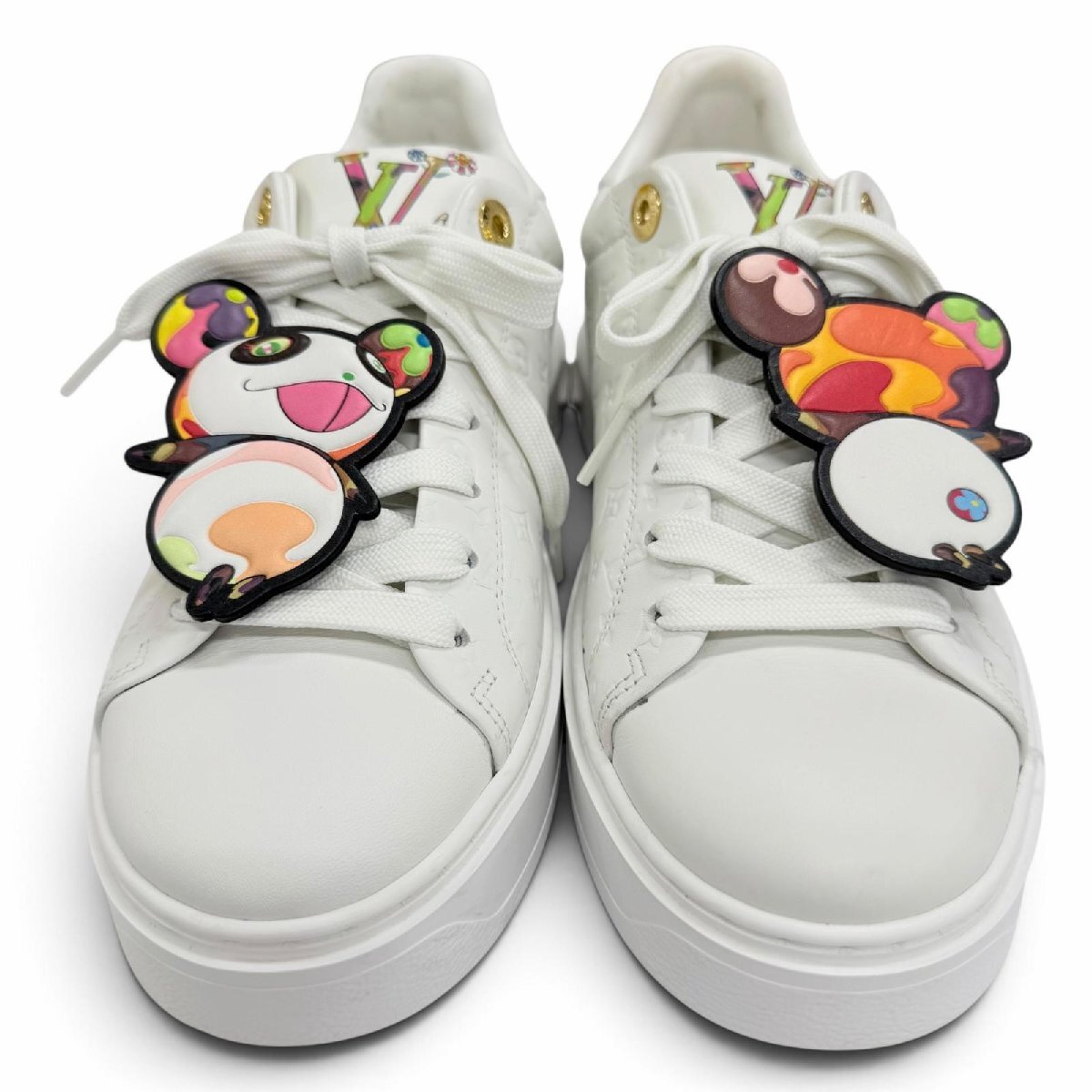 Louis Vuitton x Takashi Murakami LV x TM Time Out Sneaker White Panda Monogram 1AGZGR Size 42
