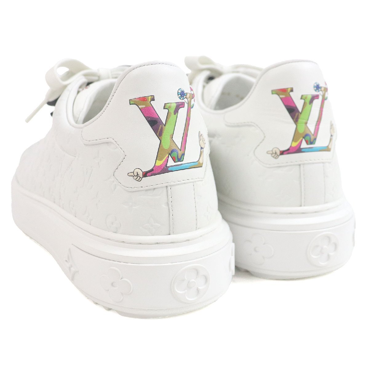 Louis Vuitton x Takashi Murakami LV x TM Time Out Sneaker White Panda Monogram 1AGZGR Size 42