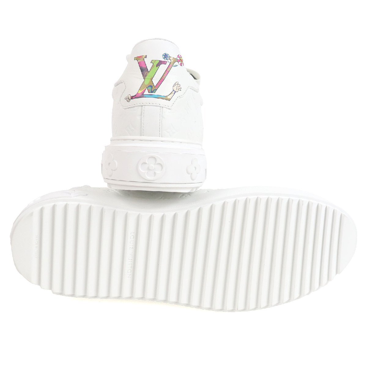 Louis Vuitton x Takashi Murakami LV x TM Time Out Sneaker White Panda Monogram 1AGZGR Size 42