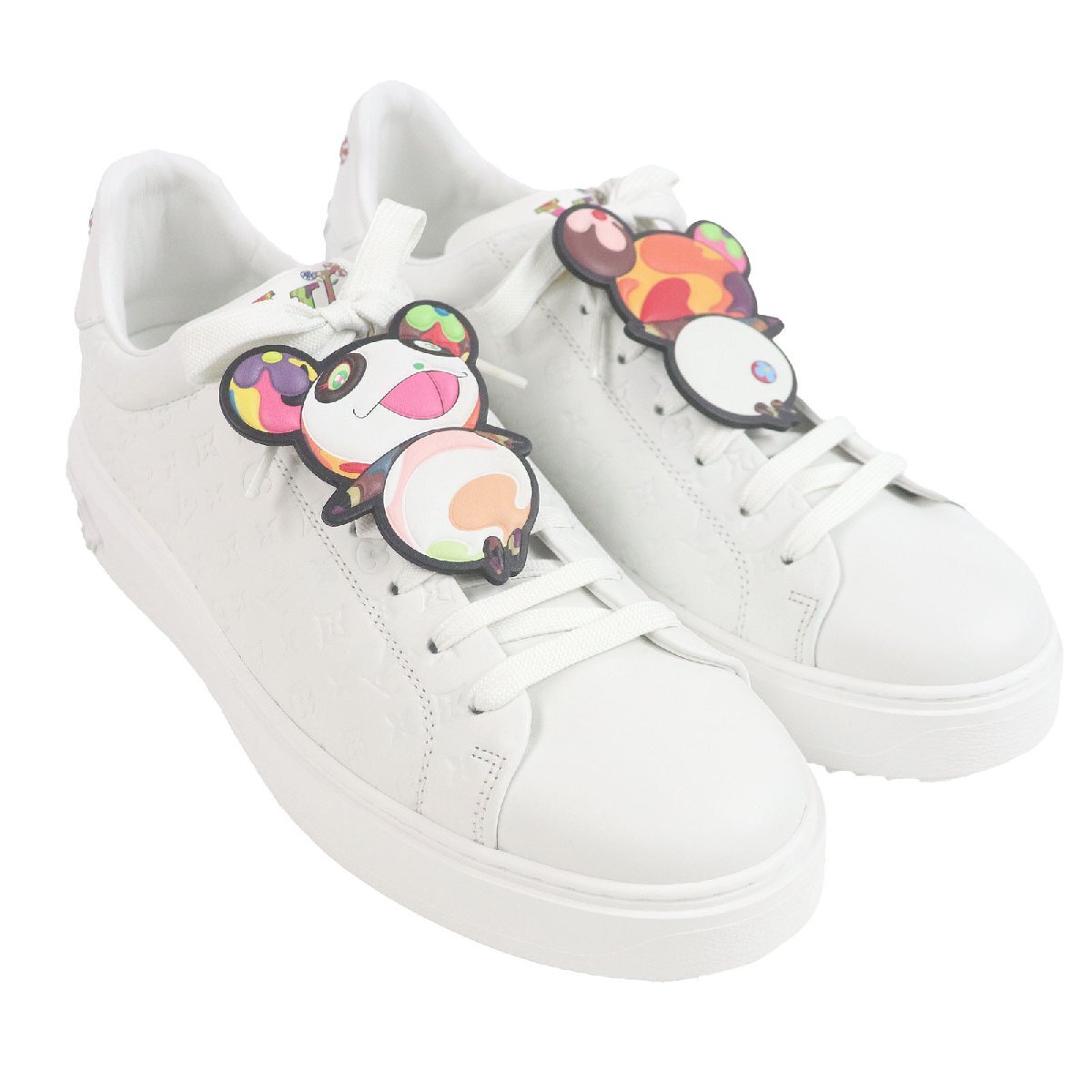 Louis Vuitton x Takashi Murakami LV x TM Time Out Sneaker White Panda Monogram 1AGZGR Size 42