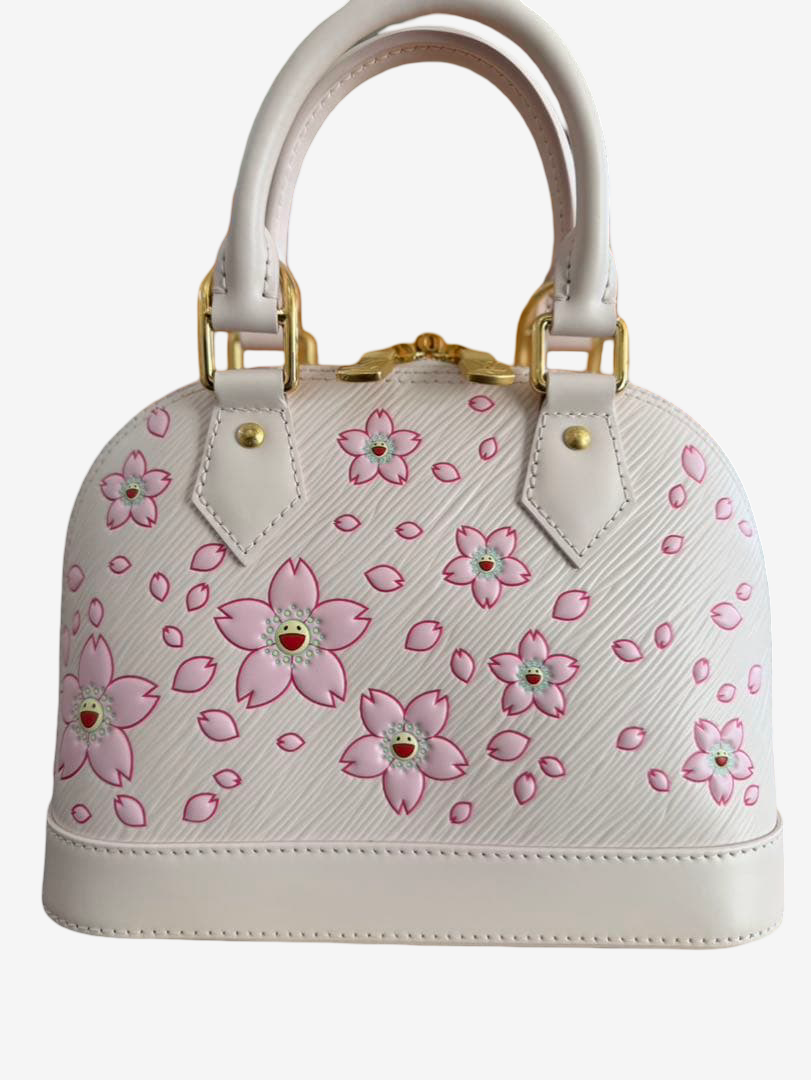 Louis Vuitton x Takashi Murakami Alma BB Washed Blue Epi Panda Charm Rare Archive Collaboration Bag M14197
