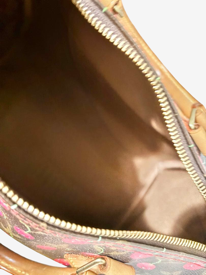Louis Vuitton x Takashi Murakami Cherry Speedy 25 Monogram Cerises Rare Vintage Collector Handbag with Flower Charm