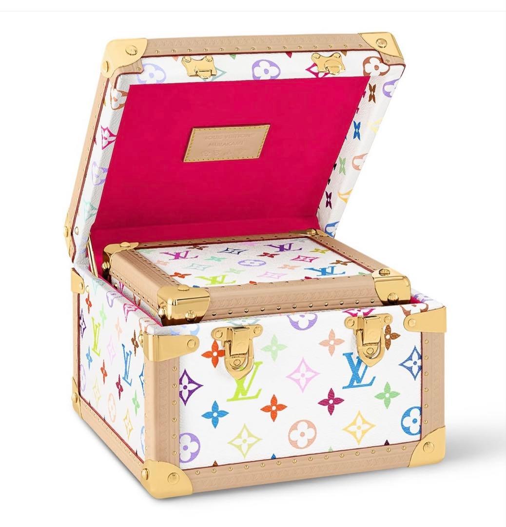 Louis Vuitton x Takashi Murakami Monogram Multicolor Pyramid Trunk Set Rare Nested Collector Hard Case Sculpture Full Set
